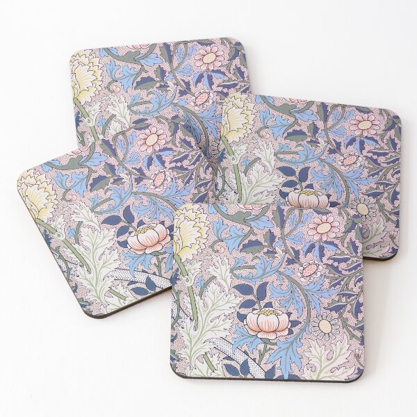 Item preview,  Modern Blue Pinkish Brown William Morris Flower Blossom Pattern designed and sold by Tamas Das.