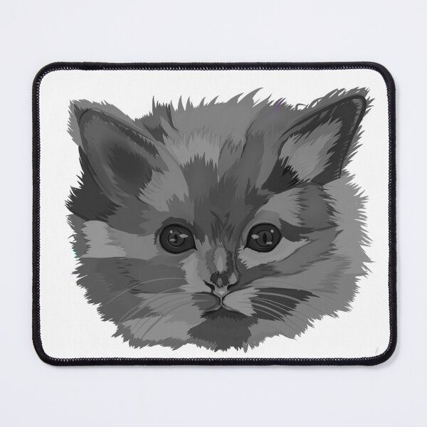 Item preview, Cat head illustration gray scale designed and sold by Radelss.