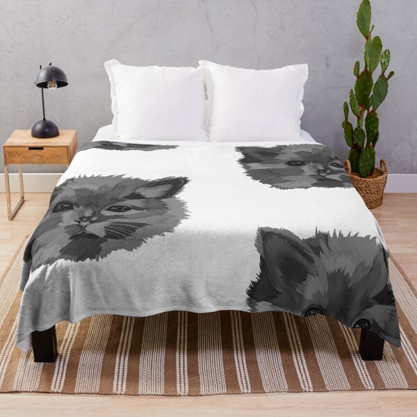 Item preview, Cat head illustration gray scale designed and sold by Radelss.