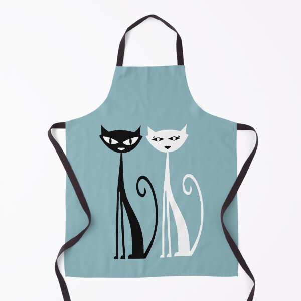Item preview, Morning Blue Mid Century Modern Black & White Atomic Cats designed and sold by Tamas Das.