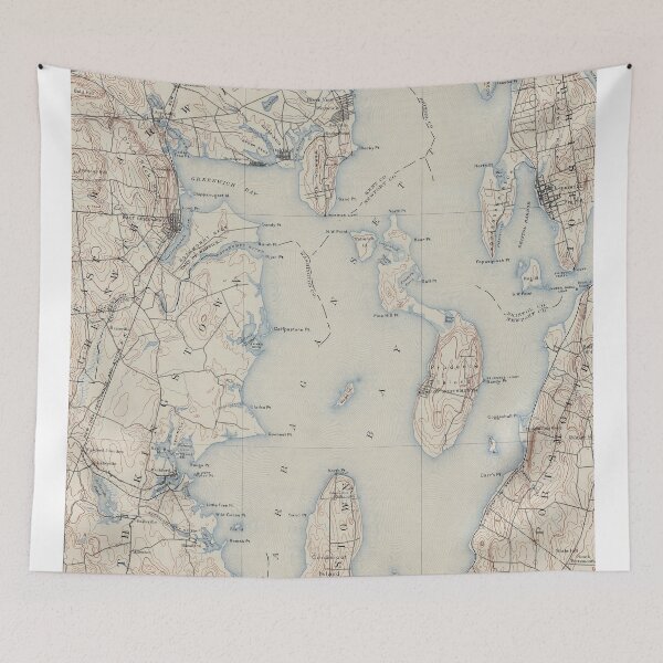 Item preview, Vintage Map of The Narragansett Bay (1888) designed and sold by BravuraMedia.