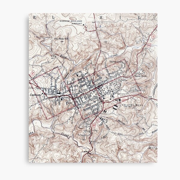 Vintage Map of Chapel Hill North Carolina (1946) Metal Print