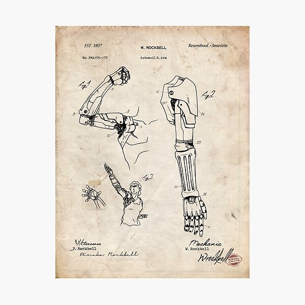 Fullmetal Alchemist - Automail Arm Patent Drawing Photographic Print