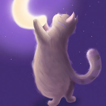 Artwork thumbnail, Cat Reaching for Moon by CodeVision