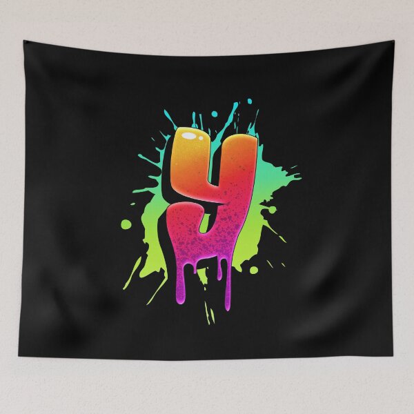 Item preview, Graffiti Letters Y Letter Colorful Paint Splash Style designed and sold by ToTheNextLetter.