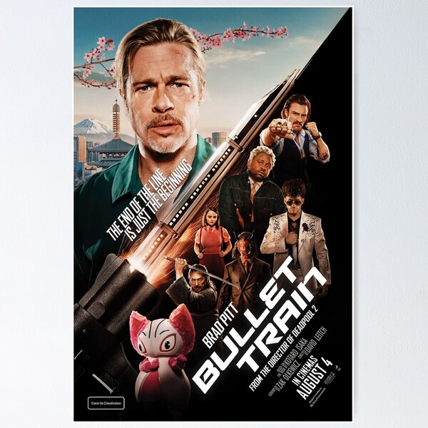 Bullet Train Movie Brad Pittt Poster 2022 iPhone Phone 4K