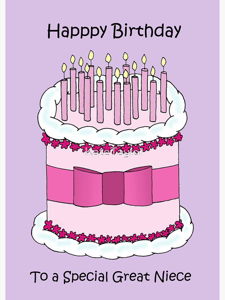 Happy Birthday to Great Niece Pretty Cake with Candles' Sticker for Sale by  KateTaylor | Redbubble
