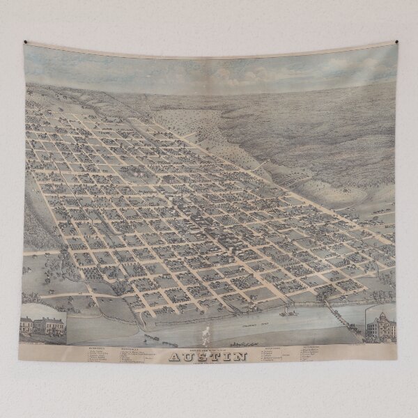 Item preview, Vintage Pictorial Map of Austin Texas (1873) designed and sold by BravuraMedia.