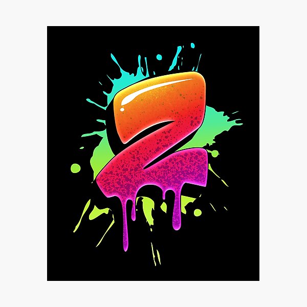 "Graffiti Letters Z Letter Colorful Paint Splash Style" Photographic