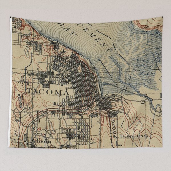 Item preview, Vintage Map of Tacoma Washington (1895) designed and sold by BravuraMedia.