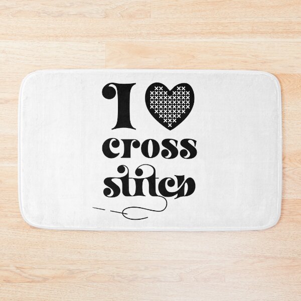 Item preview, I Love Cross Stitch Heart and Needle in Black designed and sold by Good-Find.