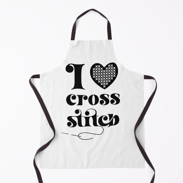 Item preview, I Love Cross Stitch Heart and Needle in Black designed and sold by Good-Find.
