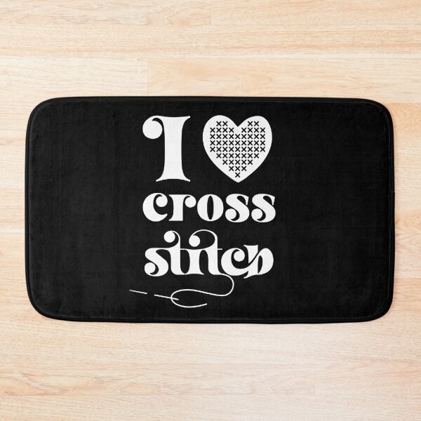 Item preview, I Love Cross Stitch Heart and Needle in White designed and sold by Good-Find.