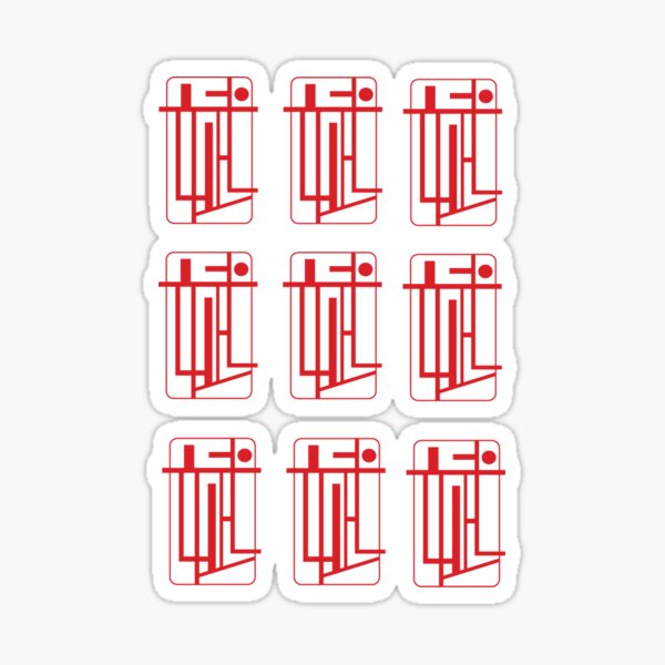 Hin inkan red thin outline small stickers Sticker