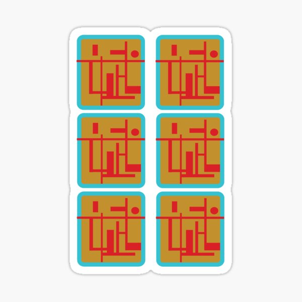 Hin inkan tan, blue and red small group Sticker