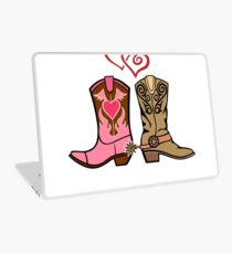 Cowboy Boots and Cowgirl Boots Illustrated Shirt Laptop Skin