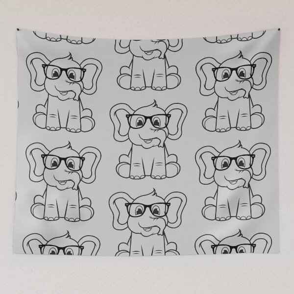 Artikelvorschau, Hipster-Elefant entworfen und verkauft von KGoPrintables.