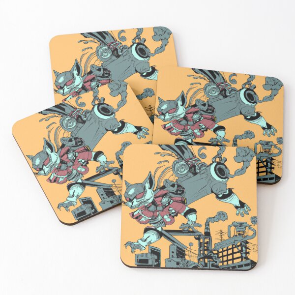 Item preview, Robot cat mecha destroying a factory designed and sold by LeviTheOtaku.