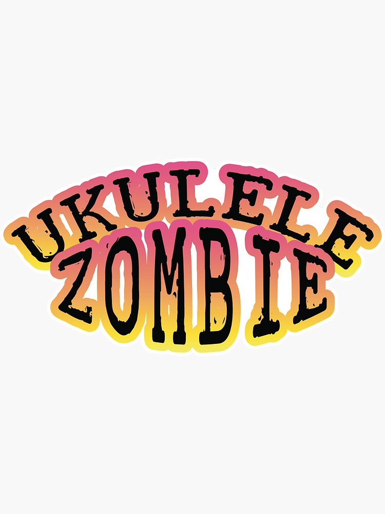 "UKULELE ZOMBIE" Sticker by McClure Redbubble