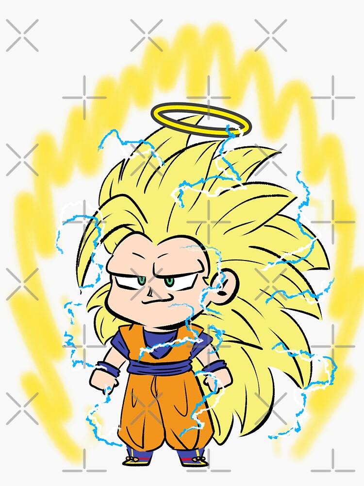 Chibi Ssj 3 Goku Sticker For Sale By Thebirdy74 Redbubble