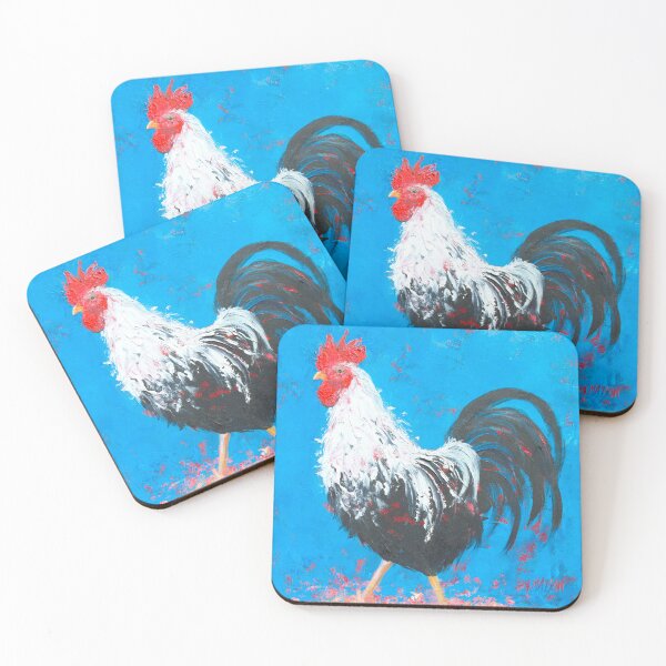 Item preview, Black and White Rooster painting designed and sold by MatsonArtDesign.