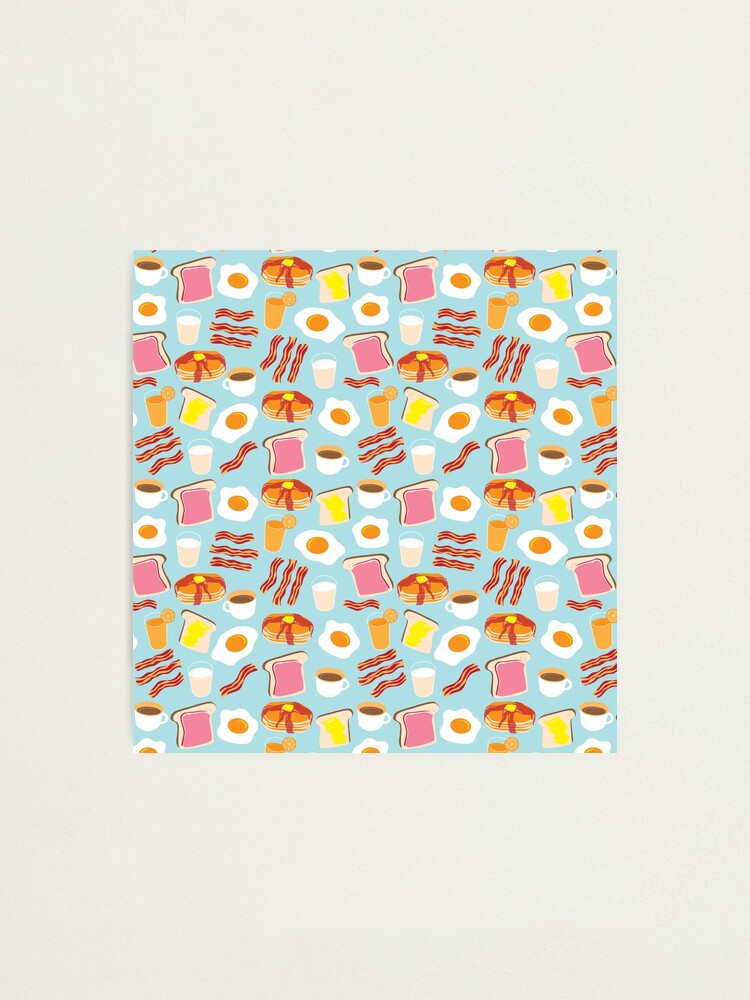 Thumbnail 1 of 3, Photographic Print, Breakfast Fun Pattern designed and sold by poptastic.