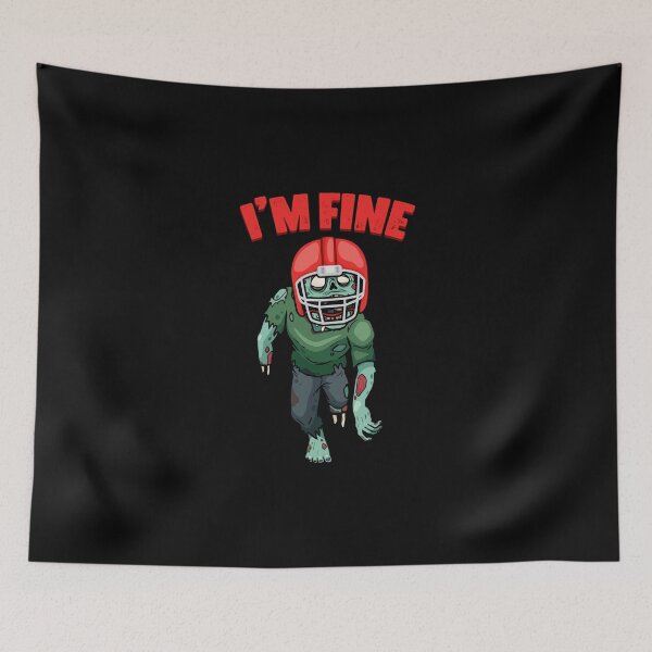 Item preview, I'm Fine Funny American Football Player For A Zombie Fanatic designed and sold by Nessshirts.
