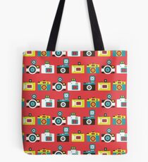 Colorful Toy Cameras Pattern Tote Bag