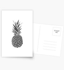 Minimalist Black & White Pineapple Postcards