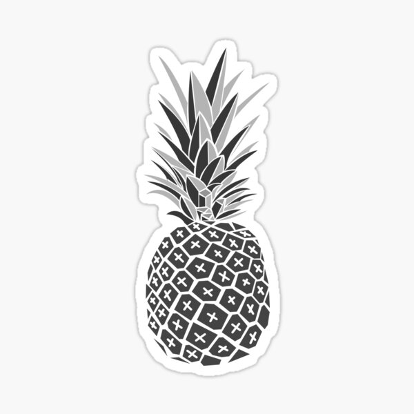 "Minimalist Black & White Pineapple" Sticker for Sale by quarantine81