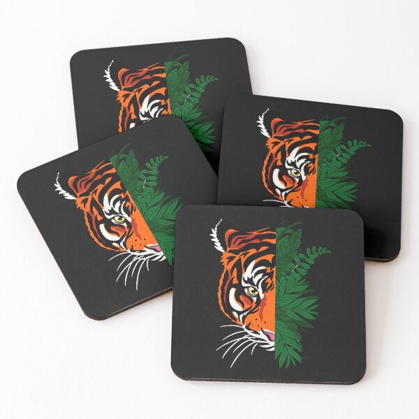 Item preview, Tiger Tropical Leaves vector illustration designed and sold by SSK Designs.