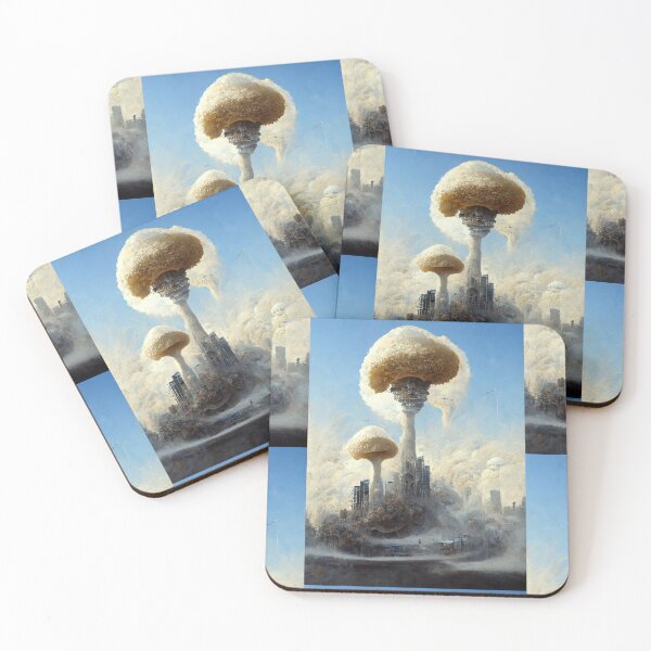 Item preview, Mushroom cloud city scape designed and sold by KarmicMushroom.