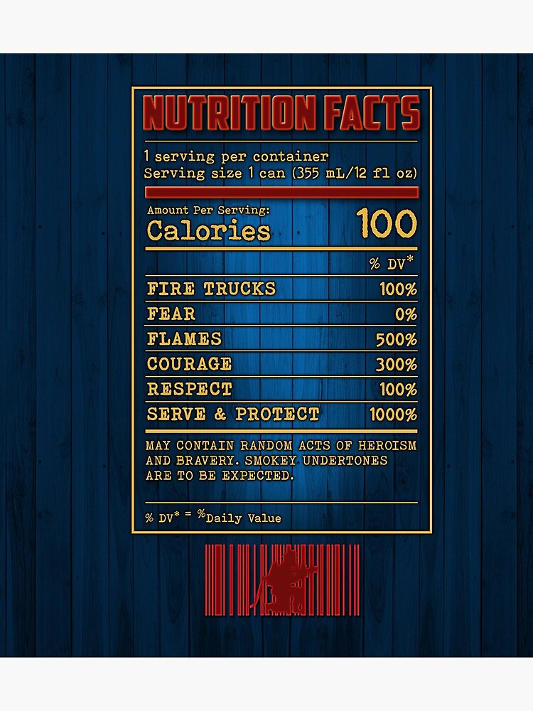 "Firefighter Nutrition Facts Rescue Ladders And Fire Extinguishers