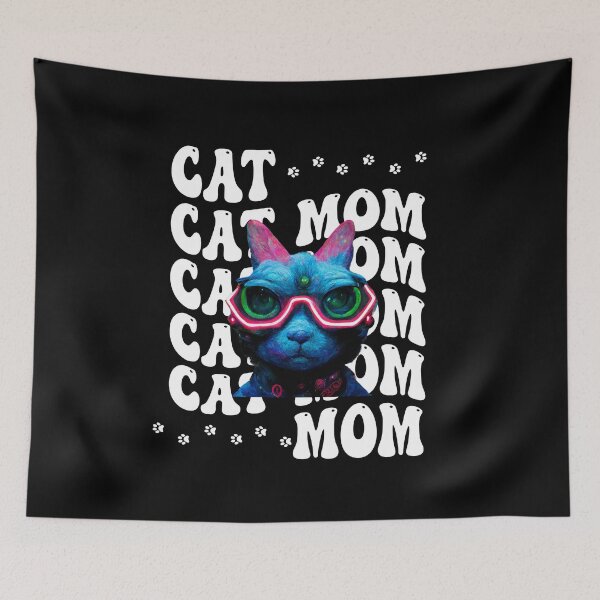 Item preview, funky neon COLORFUL cat MOM aesthetic meme designed and sold by cocomelon168.