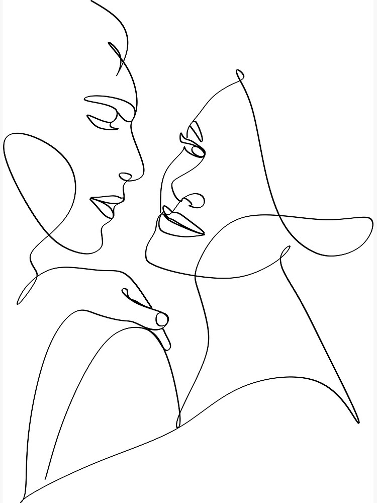 One Line art Framed | Man, Woman, Androgyn, lhbtiq+ 2024 | text, poet | Mixed Media | Square | signed