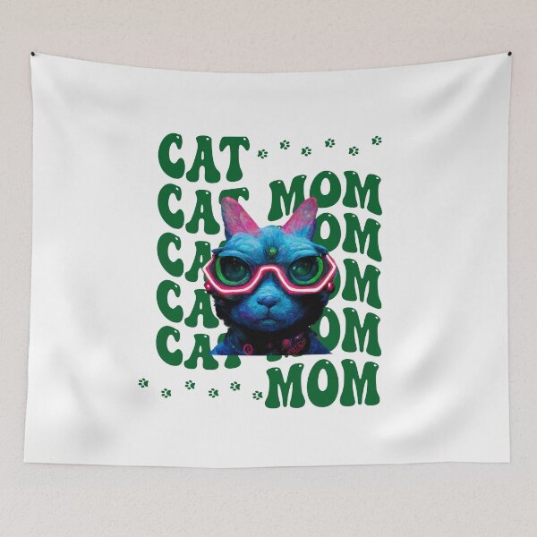 Item preview, funky neon colorful cat MOM aesthetic  designed and sold by cocomelon168.