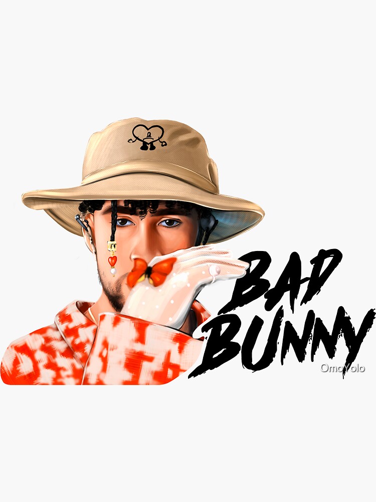 Bad Bunny in Los Angeles Baseball Jersey Sticker for Sale by OmoYolo