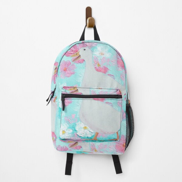 Item preview, White goose on floral background designed and sold by MatsonArtDesign.