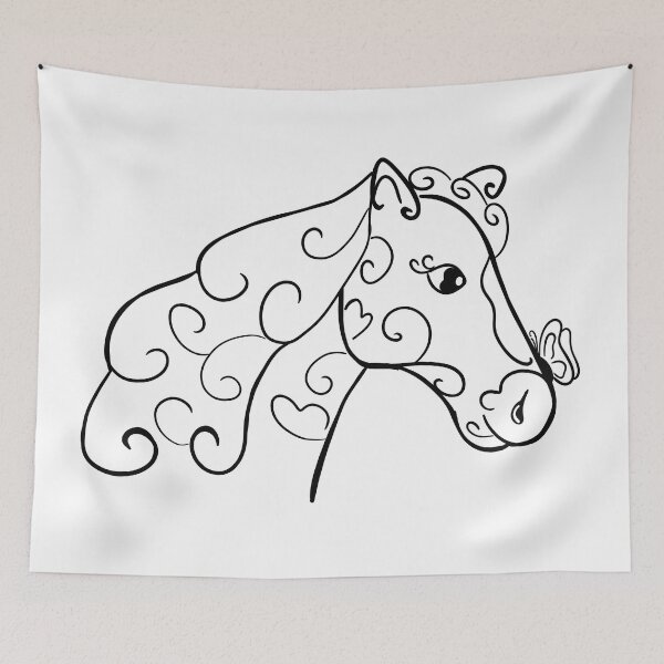 Item preview, Abstract horse and butterfly designed and sold by Antiope33.