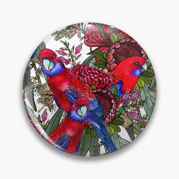 Item preview, Crimson Rosella - Australian Bird Pattern designed and sold by Sketchbook Designs.