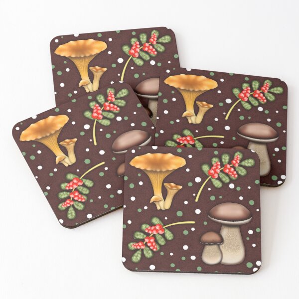 Item preview, Chanterelles and porcini mushrooms autumn pattern seamless designed and sold by Milamara.