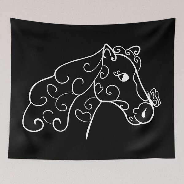 Item preview, Abstract horse and butterfly - white lines designed and sold by Antiope33.