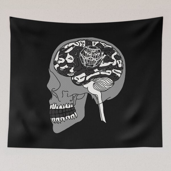 Item preview, Dodecahedron Black&White Glossy Brain Damage designed and sold by createVisions.
