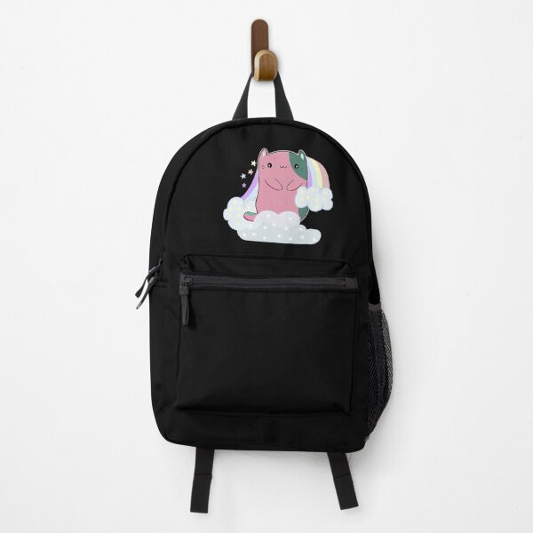 Item preview, Cute Pink and Green Japanese Anime Kawaii Cat on a Colorful Rainbow and Clouds designed and sold by FunnyCatsFam.