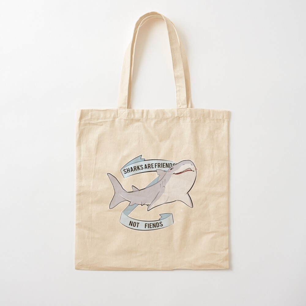 Cotton Canvas Sharks Tote Bag