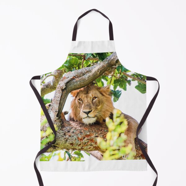 Item preview, Male lion in a tree, Uganda, Africa designed and sold by bookofwandering.