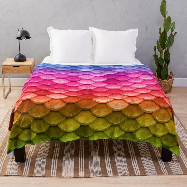 Item preview, Pretty pastel horizontal rainbow mermaid fish Scales designed and sold by Glimmersmith.