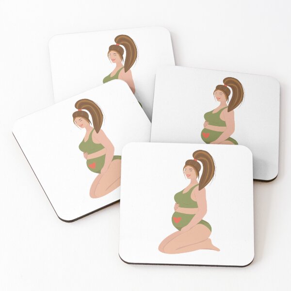 Item preview, Pregnant redhead woman in swimsuit, illustration designed and sold by OM-lova.