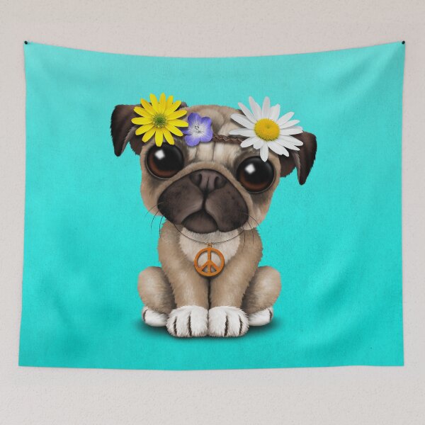 Item preview, Cute Pug Puppy Hippie designed and sold by JeffBartels.