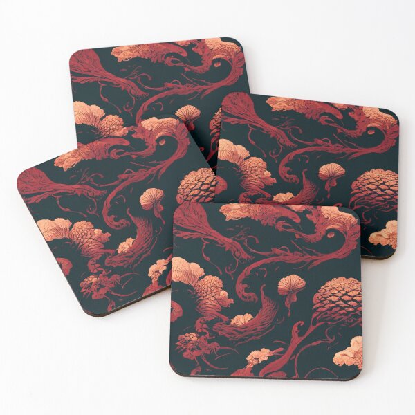 Item preview, Red on Black Poster, Eastern Style designed and sold by Shr00mDesign.